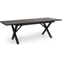 Pöytä Hillmond, jatkettava, 100x166/226cm, musta/harmaa puu