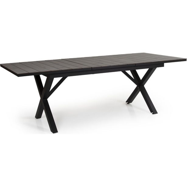 Pöytä Hillmond, jatkettava, 100x166/226cm, musta/harmaa puu