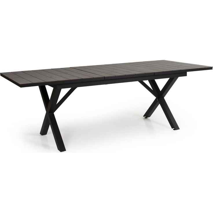 Pöytä Hillmond, jatkettava, 100x166/226cm, musta/harmaa puu
