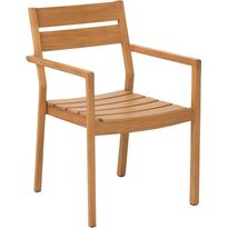 Ruokapöydän tuoli terassille Brafab Delia, käsinojilla, pinottava, tiikki