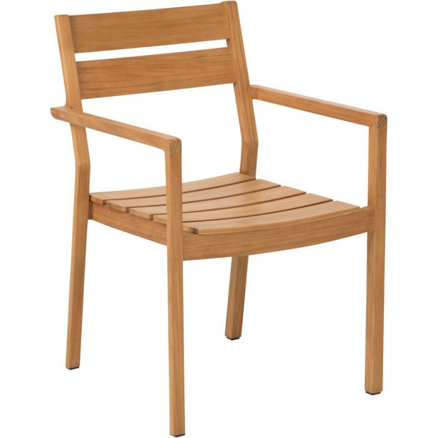 Ruokapöydän tuoli terassille Brafab Delia, käsinojilla, pinottava, tiikki