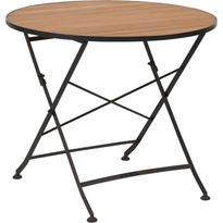 Parvekepöytä Brafab Brewer, Ø85cm, musta/tiikki