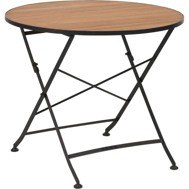 Parvekepöytä Brafab Brewer, Ø85cm, musta/tiikki