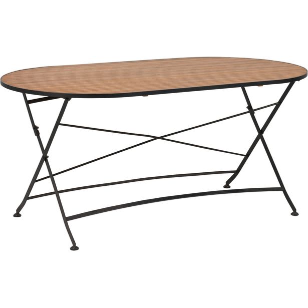 Ruokapöytä Brafab Brewer, 160x85cm, musta/tiikki