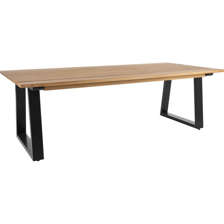 Ruokapöytä ulos Brafab Laurion, 230x100cm, tiikki/musta