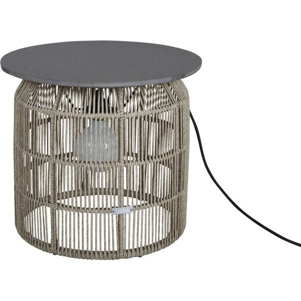 Sivupöytä Brafab Pamir, Ø50cm, beige