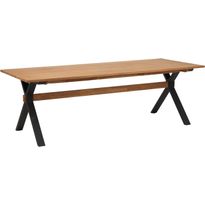 Ruokapöytä ulos Brafab Mark, 230x95cm, tiikki/musta