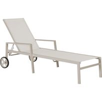 Aurinkotuoli Brafab Leone, khaki/luonnonvalkoinen