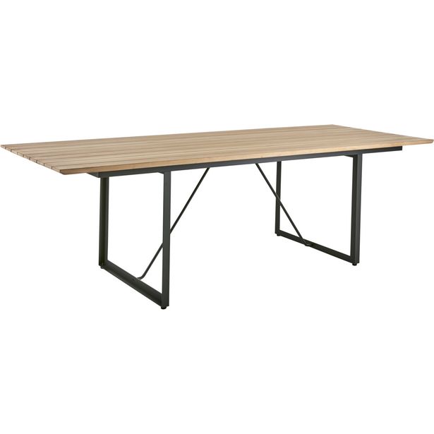 Ruokapöytä Brafab Shad, 240x90cm, tiikki/antrasiitti