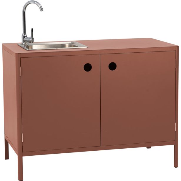 Kesäkeittiön työtasomoduuli Brafab Kelia, 121x64cm, pesualtaalla ja hanalla