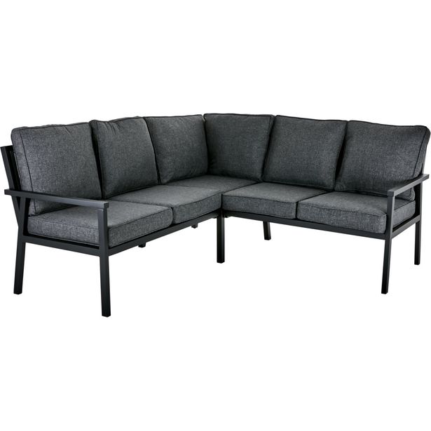 Kulmasohva terassille Brafab Rana, 5-istuttava, harmaa/musta