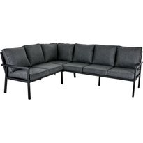 Kulmasohva terassille Brafab Rana, 6-istuttava, harmaa/musta