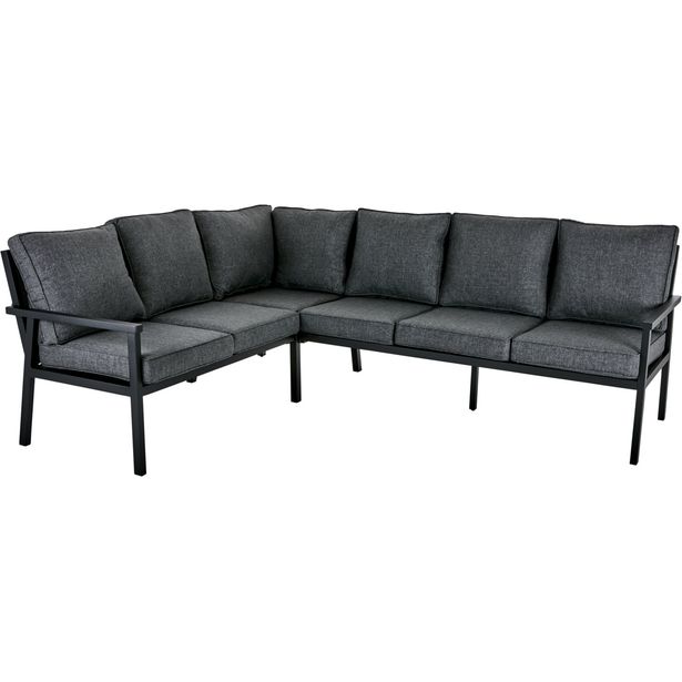 Kulmasohva terassille Brafab Rana, 6-istuttava, harmaa/musta