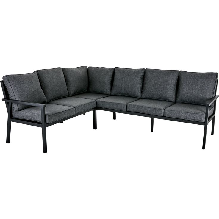 Kulmasohva terassille Brafab Rana, 6-istuttava, harmaa/musta