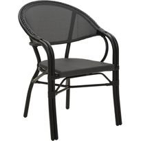 Ruokapöydän tuoli Brafab Parterre, pinottava, käsinojilla, musta