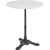 Parvekepöytä Brafab Loire, Ø60cm, valkoinen/musta, Verkkokaupan poistotuote