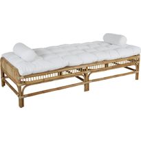 Aurinkovuode Brafab Vallda, 82x197cm, rottinki/valkoinen