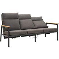 Ulkosohva Brafab Gordon, 3-istuttava, säädettävä selkänoja, harmaa
