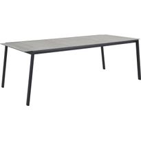 Ruokapöytä ulos Brafab Lyra, 220x100cm, musta/hiekka