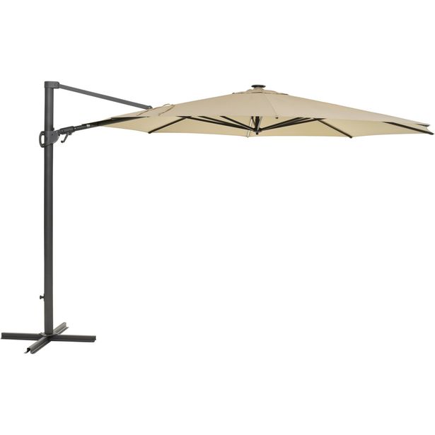 Riippuva aurinkovarjo LED-valoilla Brafab Cilento Ø350cm