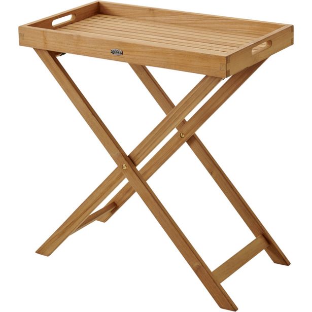 Tarjotinpöytä Brafab Turin, 70x40x74cm, kokoontaittuva, tiikki