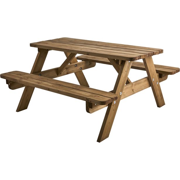 Lasten piknik-pöytäryhmä Brafab Resmo, ruskea