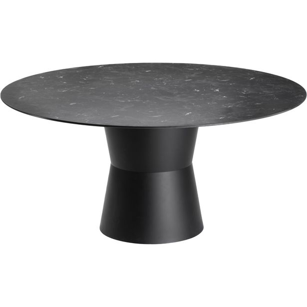 Pyöreä ruokapöytä ulos Brafab Nidaba, Ø160cm, musta/hopea