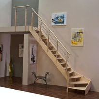 Kerroskaide Byggera Complete- ja Prima-portaisiin, suora, kuusi/ruostumaton teräs, 1m