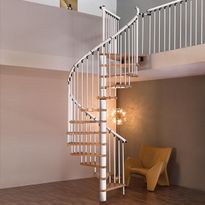 Kierreportaat Byggera Euro Design, Ø1200mm, valkoinen/pyökki