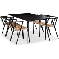 Ruokailuryhmä Lilo 180cm 6 winston ruokatuolia 6 Winston tuolia musta