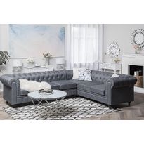 Kulmasohva Chesterfield 6 ist harmaa