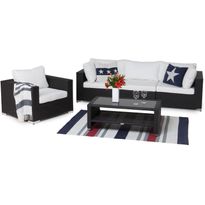 Oleskeluryhmä Iittala 4, musta, polyrottinki