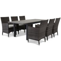 Ruokailuryhmä Raseborg 6 Somero tuolilla, harmaa 152-210cm
