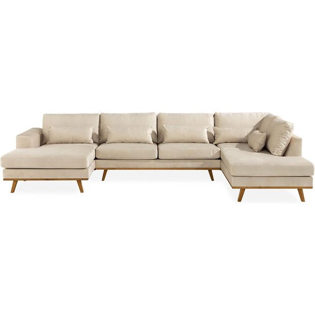 U-sohva Copenhagen 4 ist sametti oikea beige