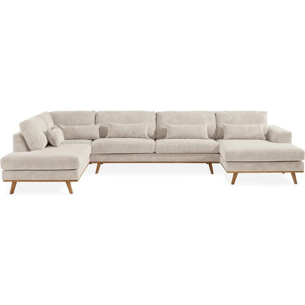 U-sohva Copenhagen 4 ist vasen vakosametti beige