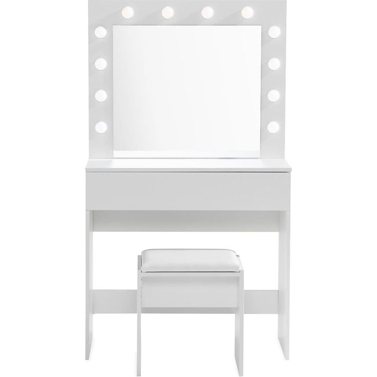 Meikkipöytä Hakebo 80cm LED-valaistus valkoinen