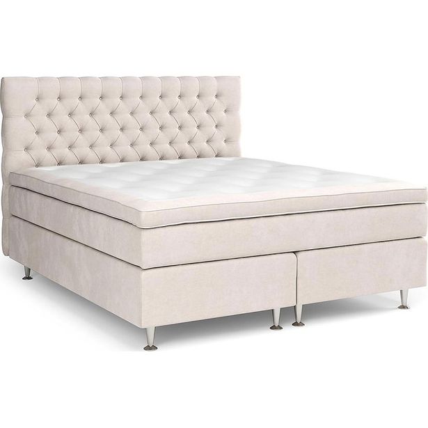 Jenkkisänky Drömvik Celine Medium 160x200cm sametti beige