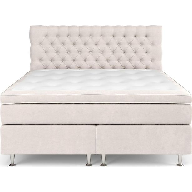 Sänkypaketti Drömvik Celine Medium Memory-patja 160x200cm sametti beige