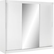 Liukuovivaatekaappi Sia 240cm peili valkoinen