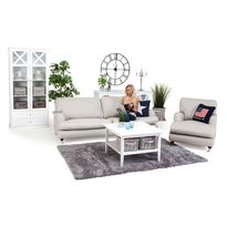 Sohvaryhmä Pariisi Luxus suora sohva + divaanilepotuoli 4 ist beige