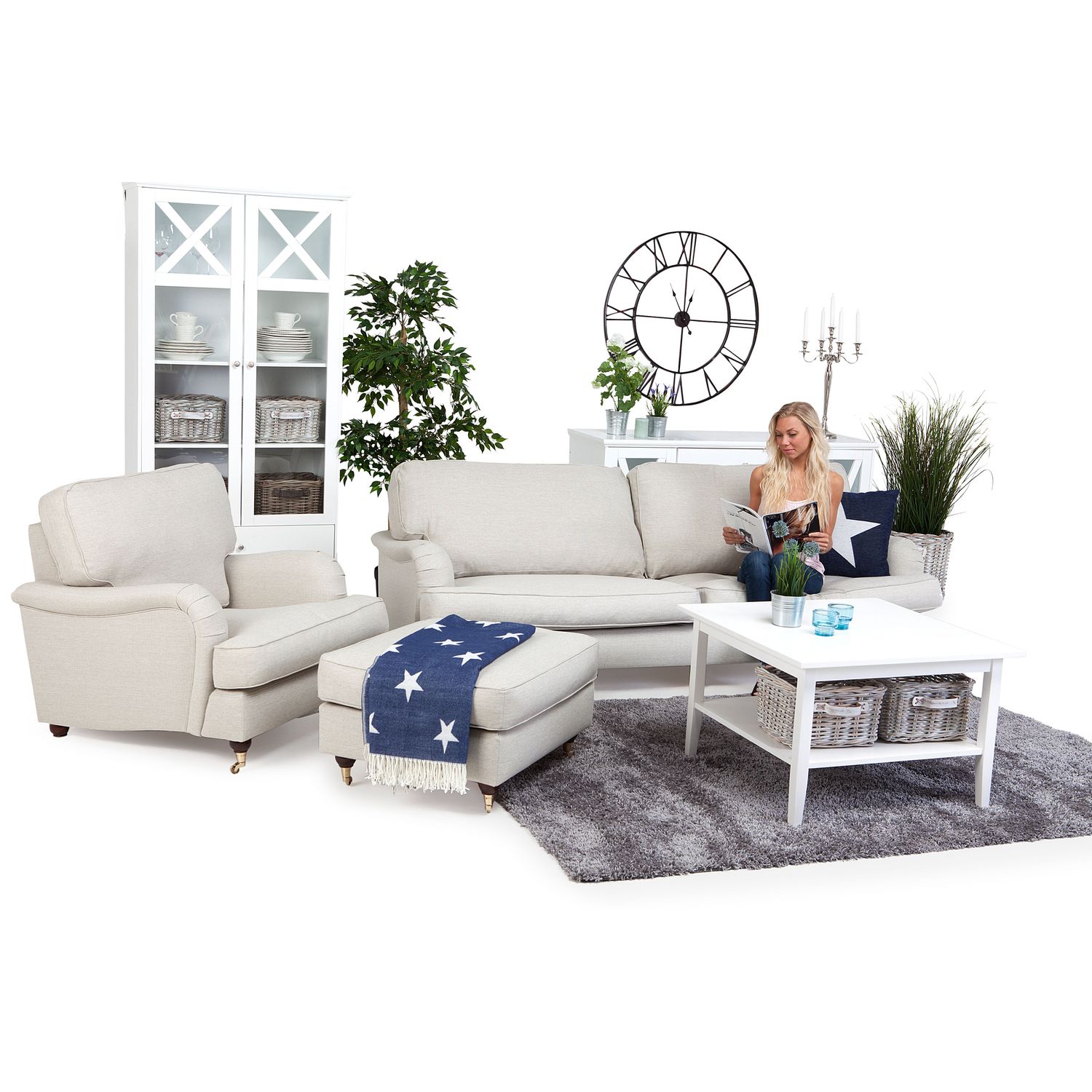 Sohvaryhmä Pariisi Luxus suora sohva 4 ist beige