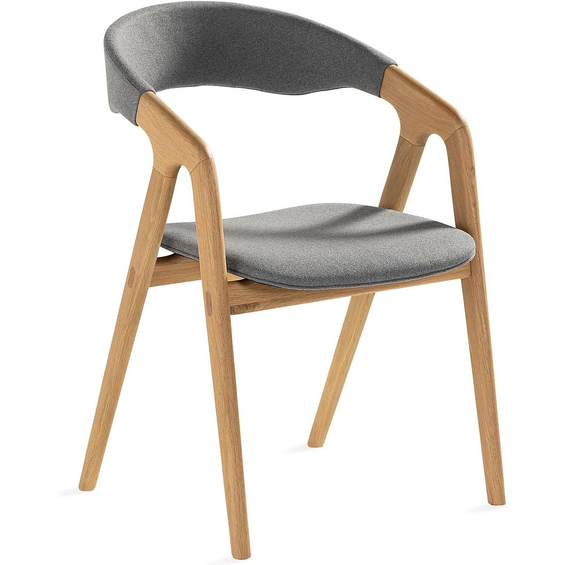 Ruokatuoli Jerup käsinojat massiivitammi/harmaa
