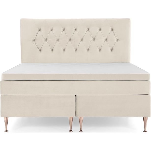 Sänkypaketti Berg & Strand Royal Velvet Keskikova Polyeetteri 180x200cm beige/korkea ruusukulta