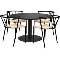 Ruokailuryhmä Capri 120cm pyöreä 4 Winston tuolia ruskea