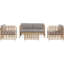 Korisohvaryhmä Hipp, 4-istuttava, harmaa/beige