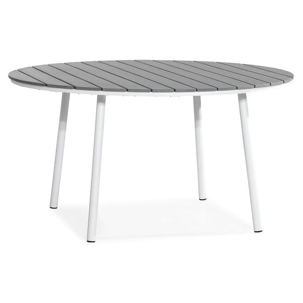 Ruokapöytä Tunis Ø140cm, valkoinen/harmaa