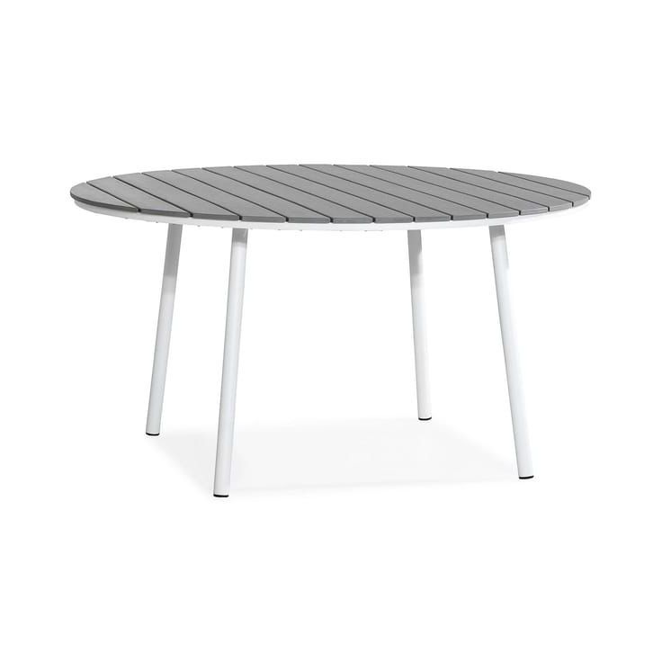 Ruokapöytä Tunis Ø140cm, valkoinen/harmaa