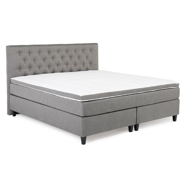 Jenkkisänkypaketti Manchester Style 210x210 cm mustat jalat matala sängynpääty