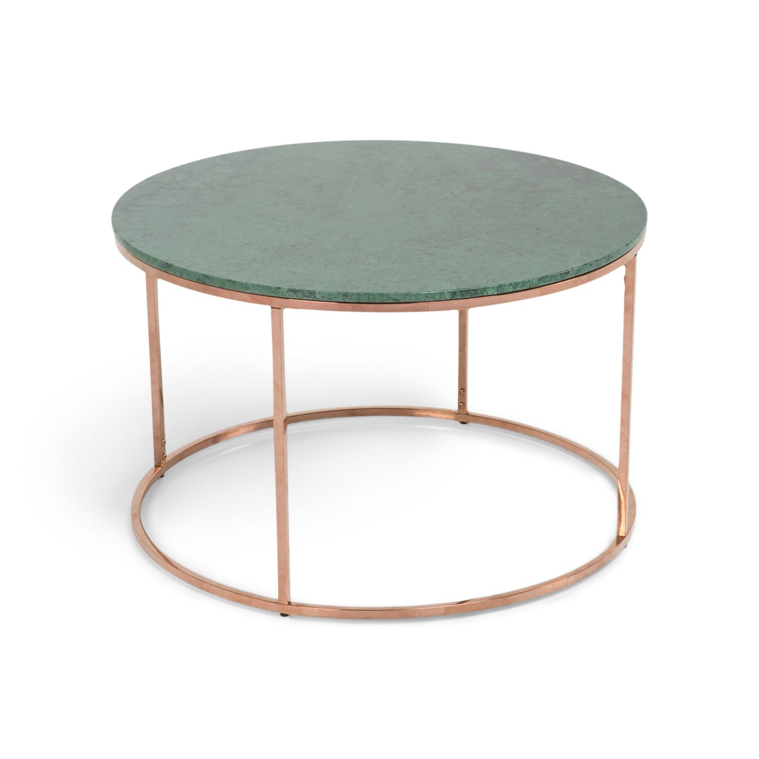 Sohvapöytä New York Ø 80x50 cm vihreä marmori/kupari