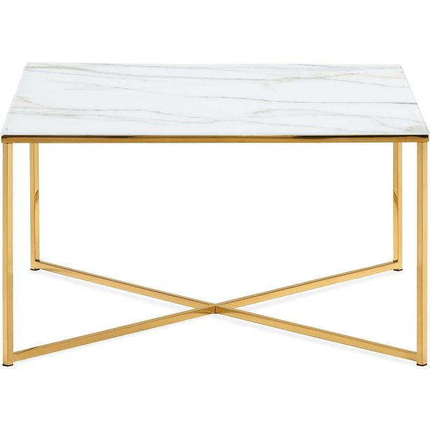 Sohvapöytä Concept 55 Nelly 80cm marmorikuvio valkoinen/kulta